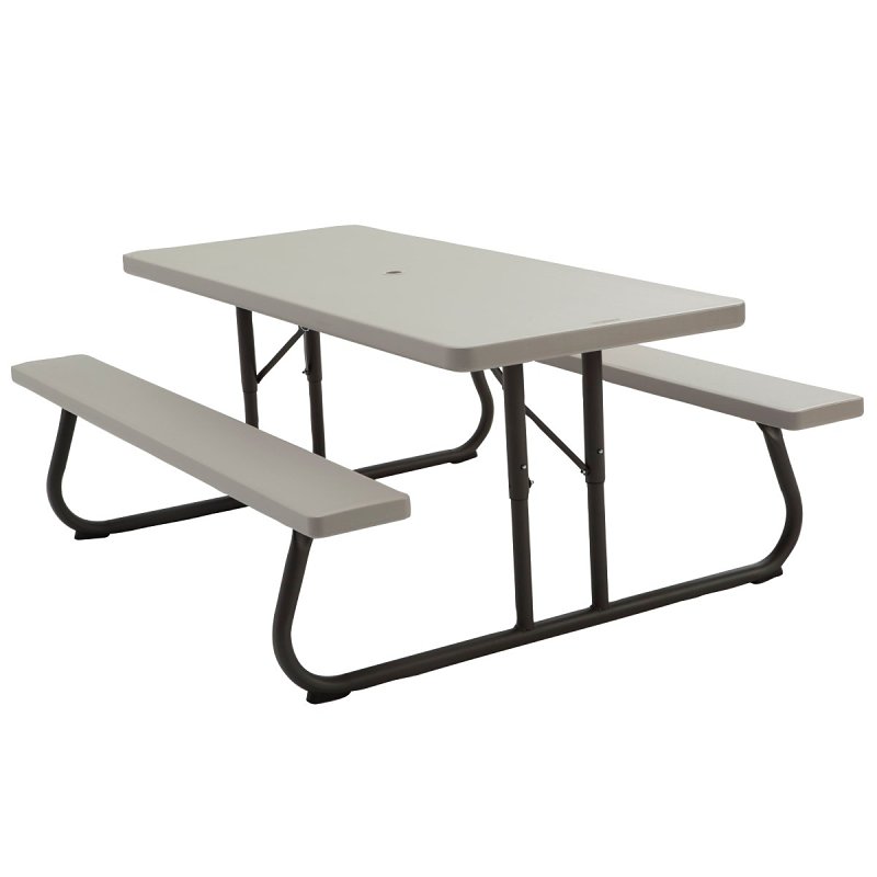 Lifetime Products 60110 Picnic Table, 30 in W, 72 in D, 29 in H, HDPE Table, Foldable