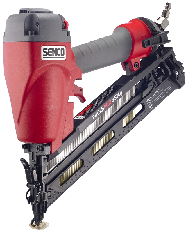 SENCO FinishPro Series 6G0001N Finish Nailer, 110 Magazine, 34 deg Collation, Plastic Strip Collation, 3.2 scfm Air