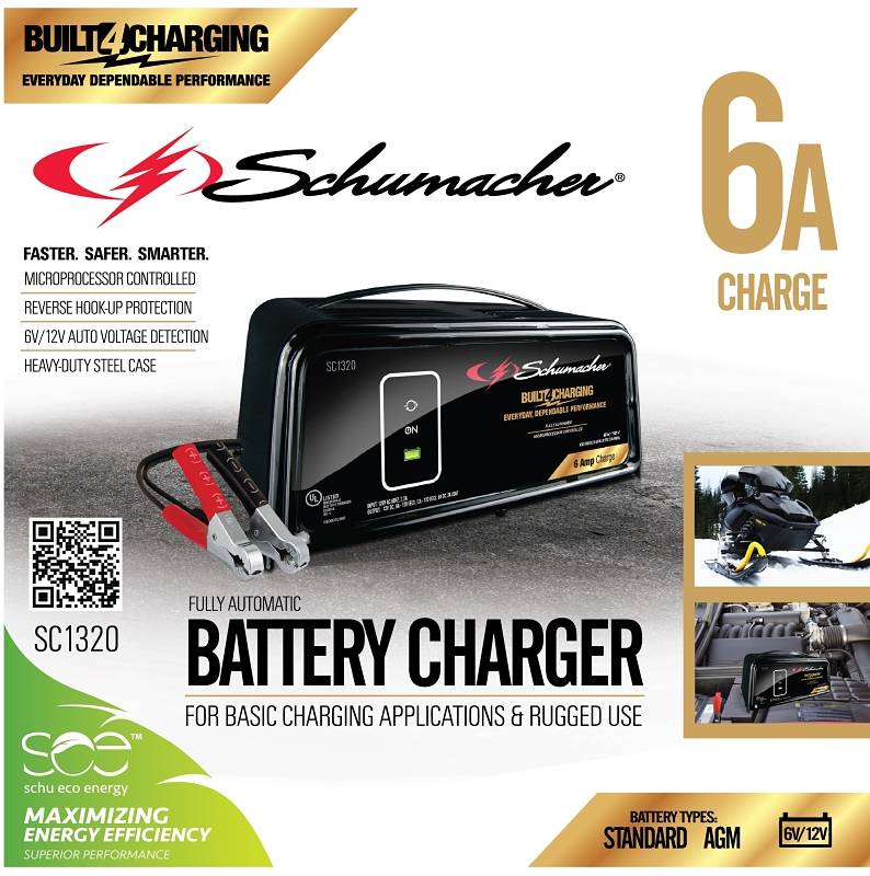 Schumacher SC1320 Battery Charger, 12 V Output, 2 A Charge