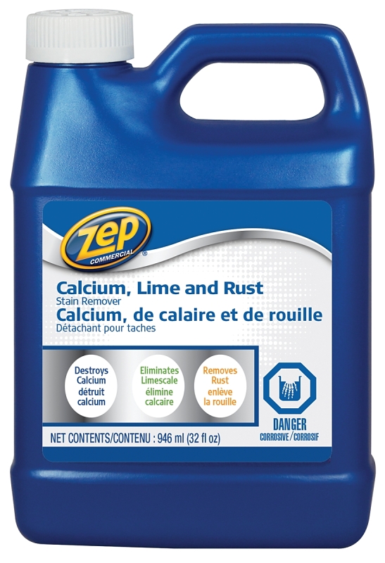 Zep CACAL32 Calcium/Lime/Rust Cleaner, 32 oz, Pungent, Light Yellow