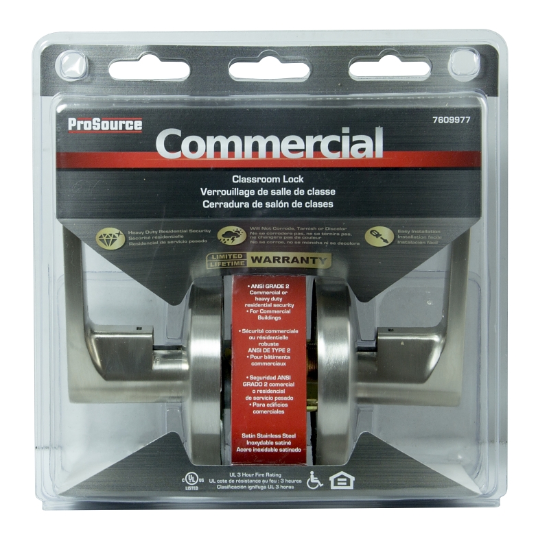 ProSource Y368CV-PS Classroom Lever, 2 Grade, Stainless Steel, Stainless Steel, SC1 Keyway, Different Key, Commercial