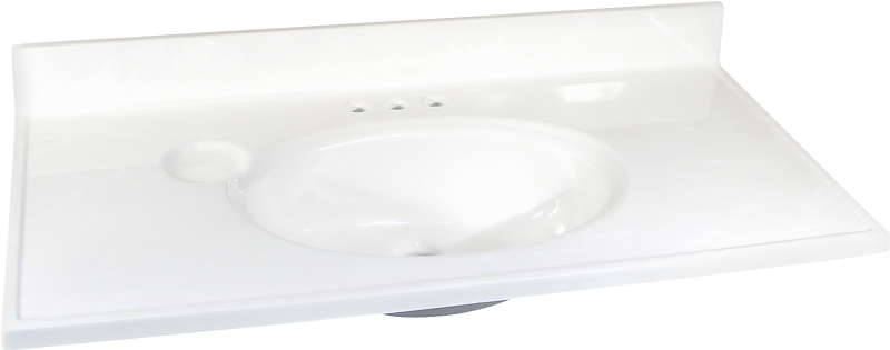 Foremost WS-1949 Vanity Top, 49 in OAL, 19 in OAW, Marble, Solid White, Countertop Edge