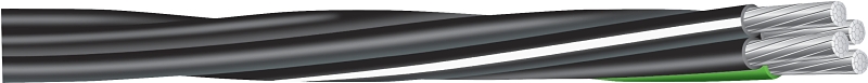 Southwire Compact Stranded 8000 Series 4/04/04/02/0X500 Service Entrance Cable, 200 A, 4-Conductor