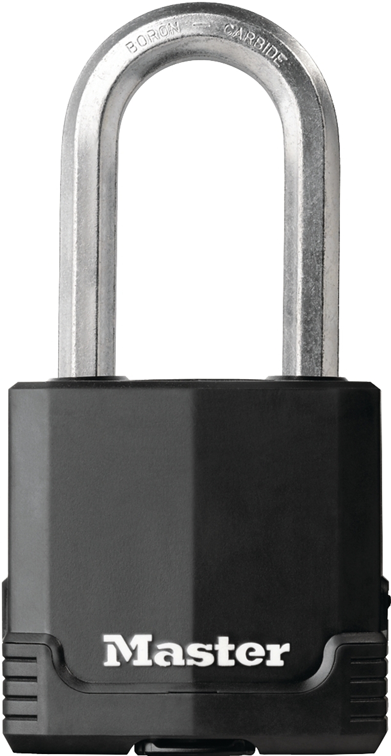 Master Lock Magnum Series M515BLCDLHHC Padlock, Different Key, 3/8 in Dia Shackle, Boron Carbide Shackle, Steel Body