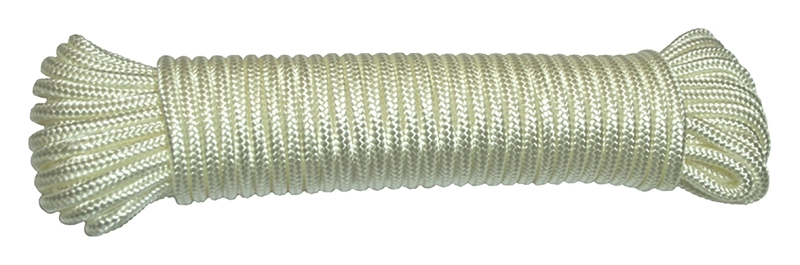 Ben-Mor 60356 Rope, Diamond Braided Rope Construction, 1/4 in Dia, 100 ft L, Nylon, White