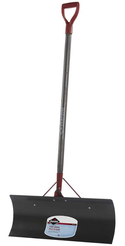 GARANT NSP24DU Snow Pusher, 24 in W Blade, Steel Blade, Hardwood Handle, D-Shaped Handle