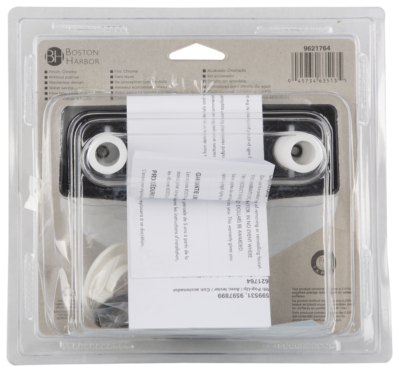 Boston Harbor PF4201A Lavatory Faucet, 1.5 gpm, 2-Handle, Chrome, Round Handle