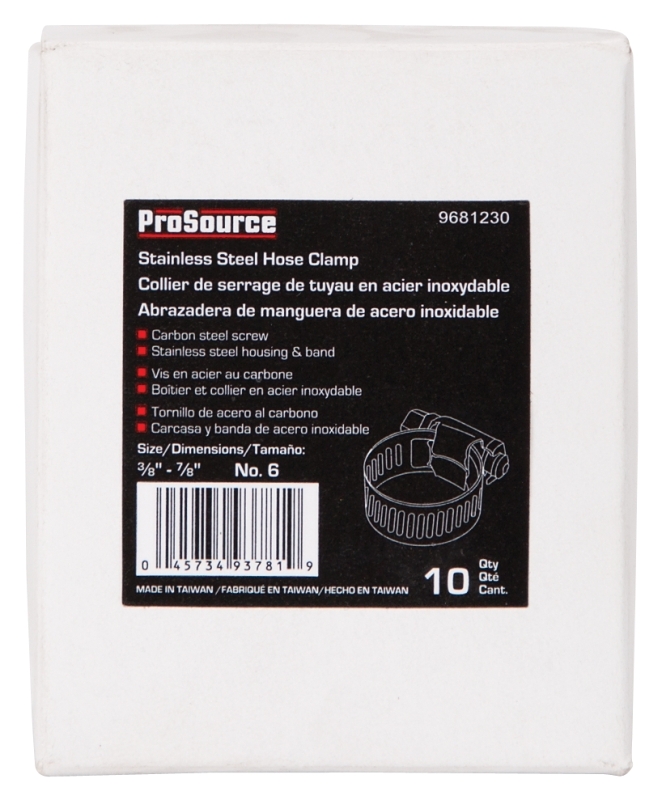 ProSource HCRAN06-3L Interlocked Hose Clamp, Stainless Steel, Stainless Steel