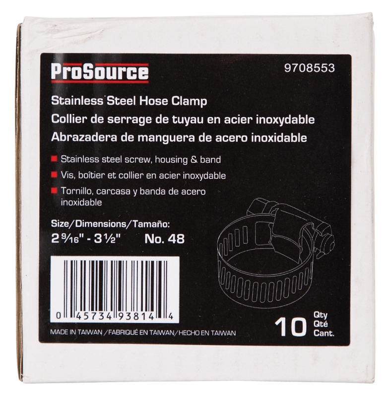 ProSource HCRSS48 Interlocked Hose Clamp, Stainless Steel, Stainless Steel