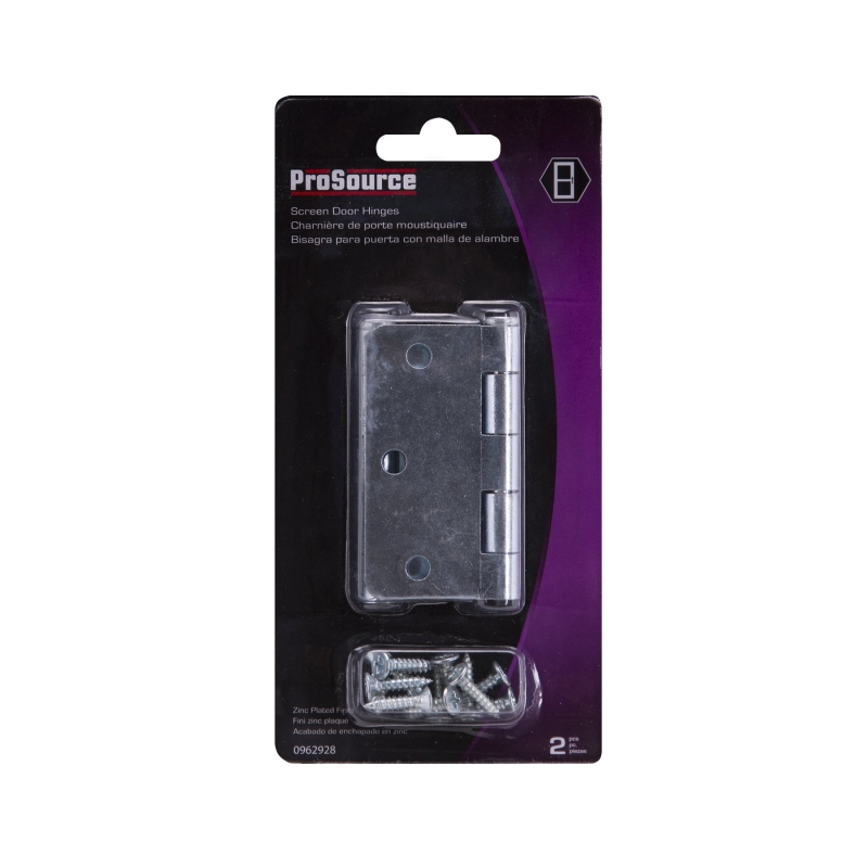 ProSource LR-110-PS Door Hinge, Steel, Zinc, Loose Pin, 180 deg Range of Motion, Screw Mounting