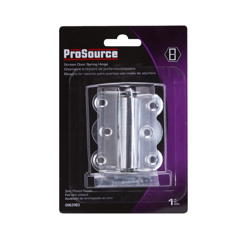 ProSource 20333ZCB-PS Spring Hinge, Steel, Zinc, 180 deg Range of Motion, Screw Mounting