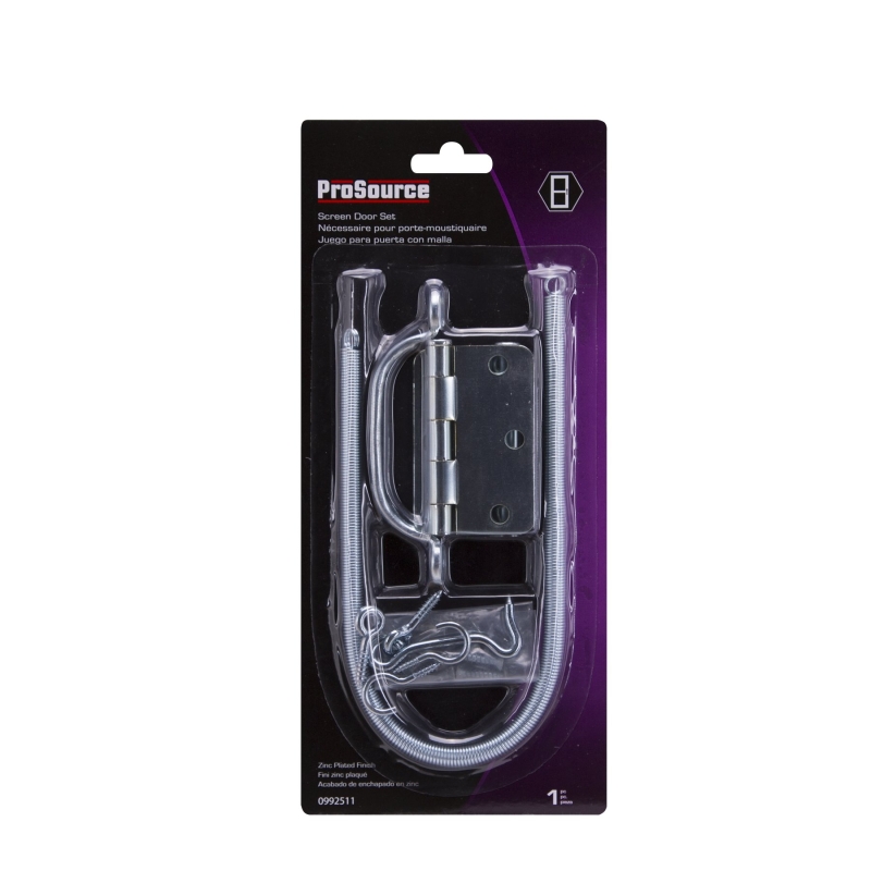 ProSource 41099-U-PS Hinge Set, Steel, Sliver, Zinc Plated, 22-Piece, For: Wood Screen Doors