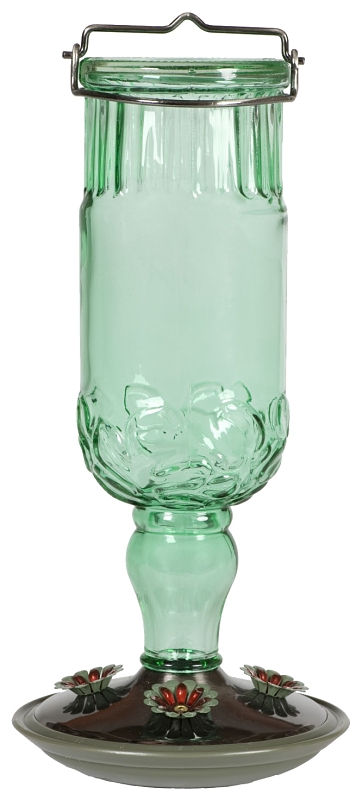 Perky-Pet 8120-2 Bird Feeder, 24 oz, 4-Port/Perch, Glass, 11-1/2 in H, Hanging Mounting