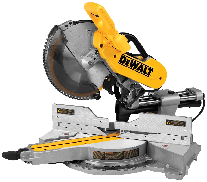 Dewalt DWS780 Slide Double Bevel Compound Miter Saw, 50 to 60 deg Miter, 15 A, 120 VAC, 5/8 or 1 in Arbor, 3800 rpm