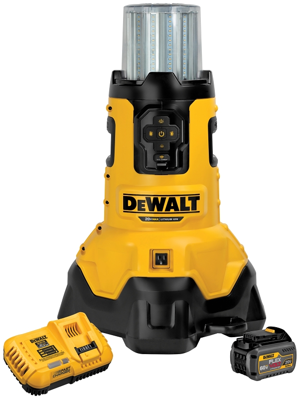 DEWALT DCL070T1 Area Light Kit, 20 V, Lithium-Ion Battery, 1-Lamp, LED Lamp, 5001 to 10,000