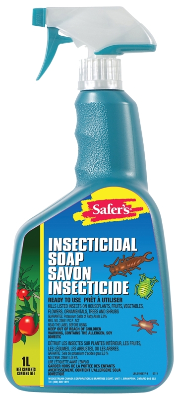 Safer 01-5057CAN Insecticidal Soap, Liquid, Spray Application, 1 L Bottle