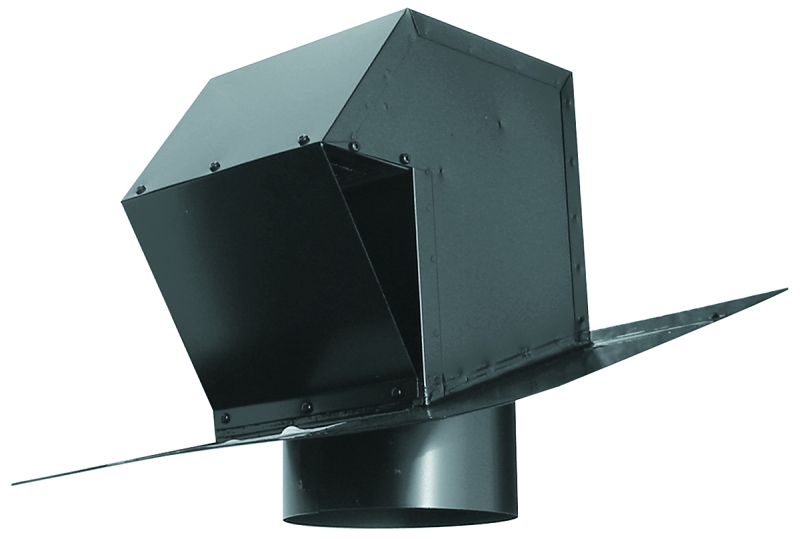 Ventilation Maximum CT-6-N Exhaust Trap, 7-1/4 in OAW, Galvanized Steel, Black, 2/12 to 15/12 Roof Pitch
