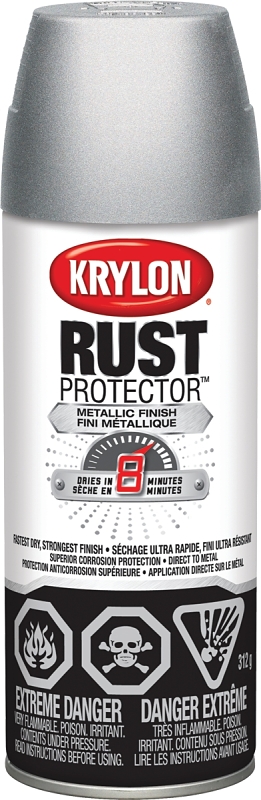 Krylon Rust Protector 469309 Metallic Spray Paint, Aluminum, 12 oz, Can