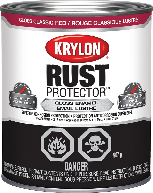 Krylon 469204000 Enamel Paint, Gloss, Classic Red, 32 oz Can