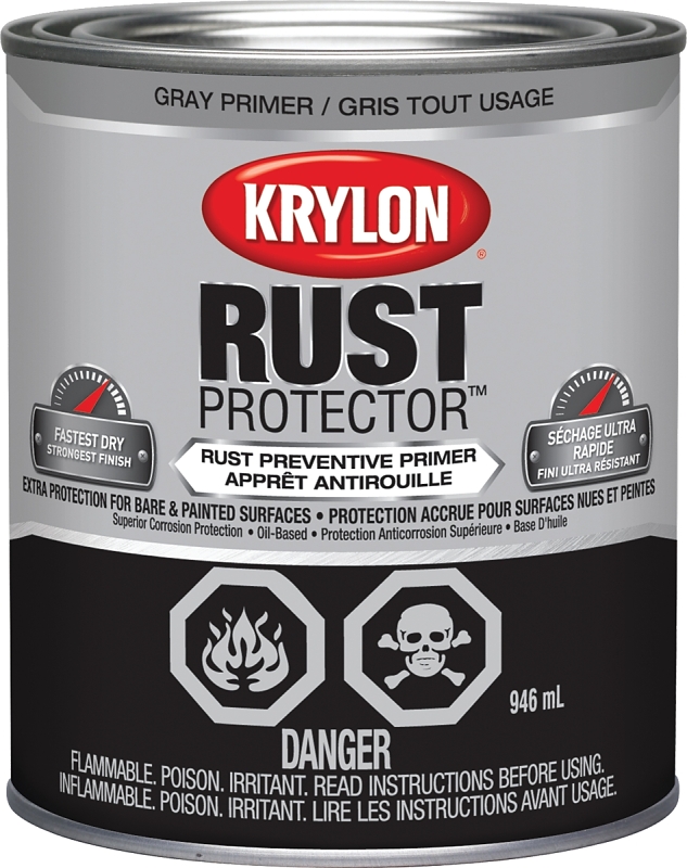 Krylon Rust Protector 469225000 Enamel Primer, Gray, 946 ml