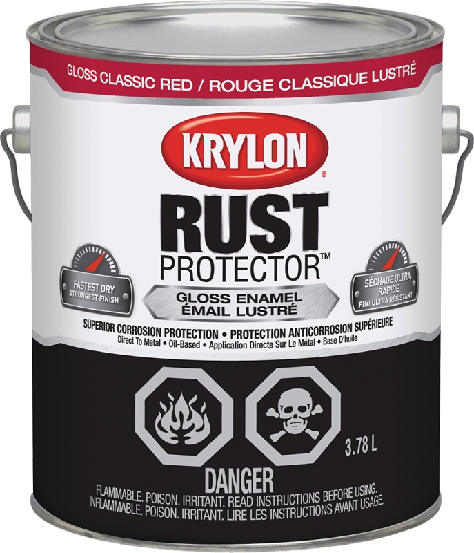 Krylon 69403 Oil-Based Enamel Paint, 3.78 l, Gloss, 125 sq-ft Coverage, 100 deg F Flash, 1 Specific Gravity