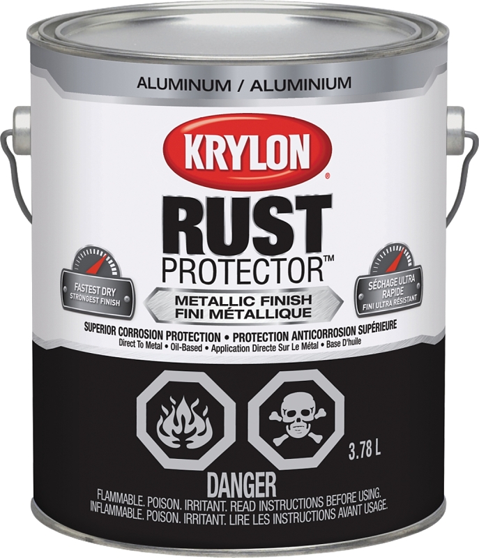 Krylon 69406 Oil-Based Enamel Paint, 3.78 l, Metallic, 125 sq-ft Coverage, 100 deg F Flash
