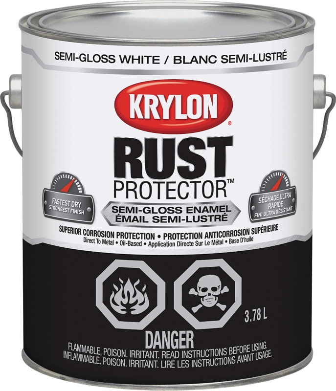 Krylon 69407 Oil-Based Enamel Paint, 3.78 l, Semi-Gloss, 125 sq-ft Coverage, 100 deg F Flash