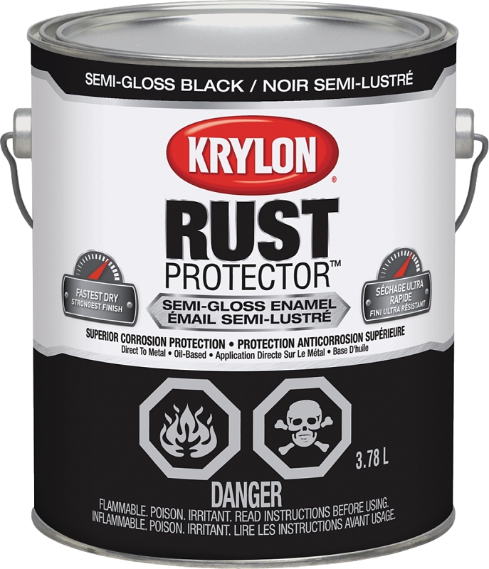 Krylon 69408 Oil-Based Enamel Paint, 3.78 l, Semi-Gloss, 125 sq-ft Coverage, 100 deg F Flash