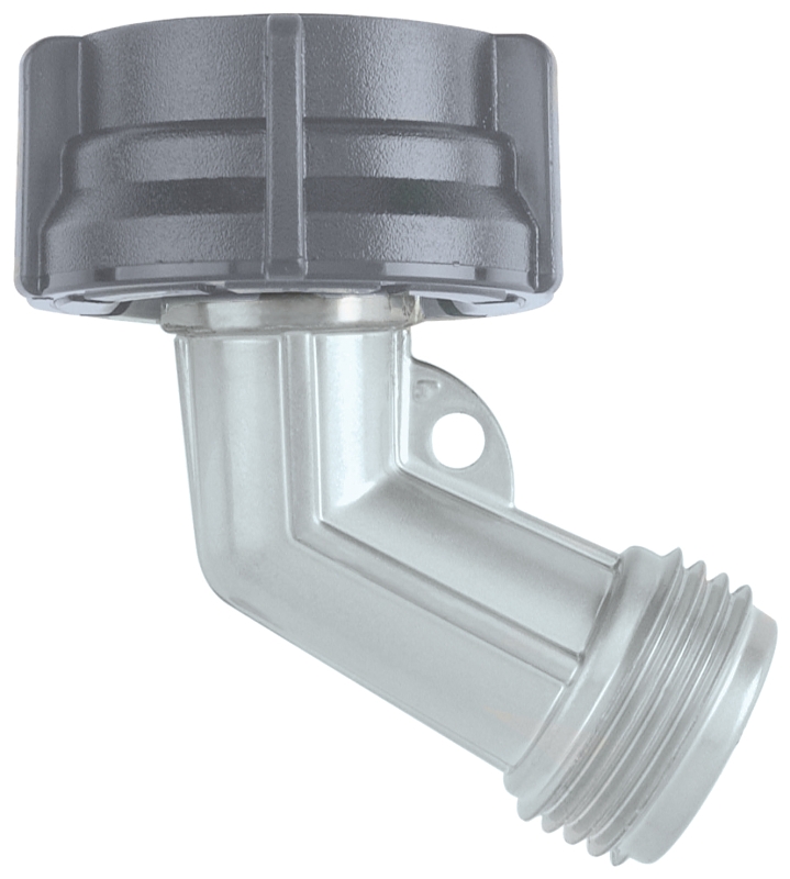 Gilmour 801604-1002 Gooseneck Hose Connector, Metal/Plastic, Black/Silver