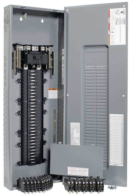 Square D QO QP60200 Load Center, 200 A, Main Breaker, 60-Circuit Breaker, Gray