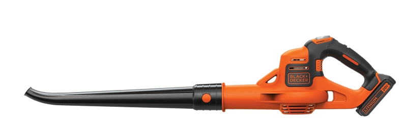 Black+Decker LSW321 Cordless Sweeper, 20 V Battery, Lithium Battery, 100 cfm Air, 25 min Run Time, Black/Orange