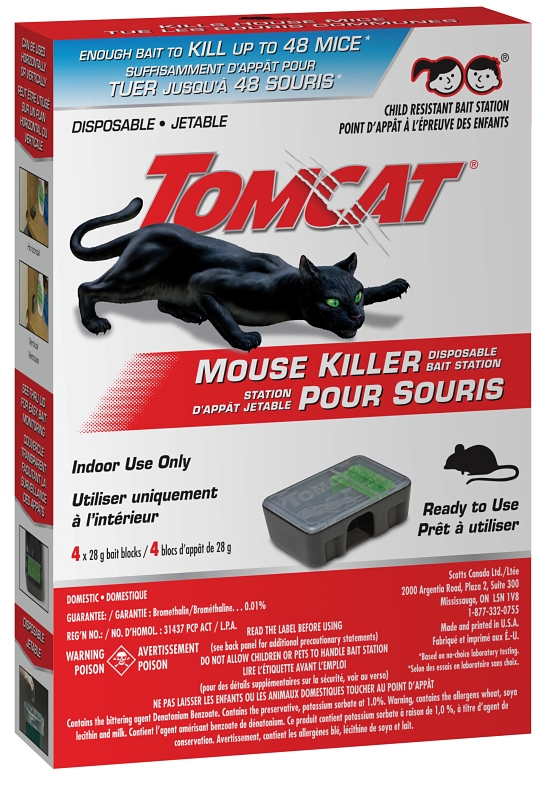 Tomcat 0365110 Disposable Mouse Killer/Bait Station, Includes: (4) 28 g Bait Block Refills