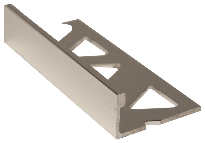 Shur-Trim ET2151BCL08 Flat Tile Edge, 8 ft L, 3/8 in W, Aluminum, Clear