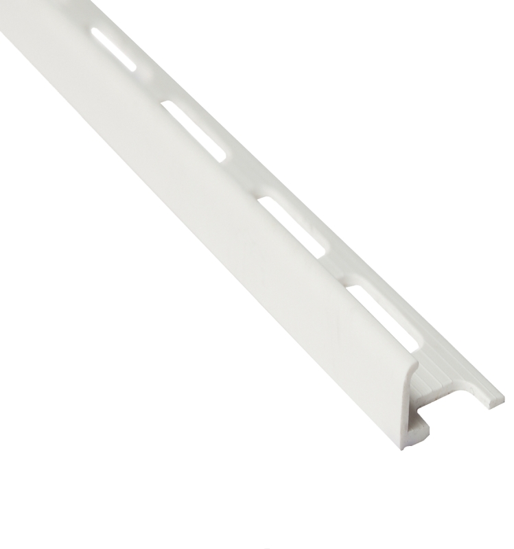 Shur-Trim ET1036WHT08 Tile Edge, 1/2 in H, 8 ft L, Vinyl, White
