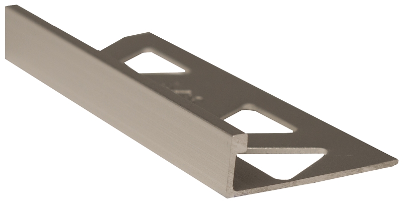 Shur-Trim ET2150SCA08 Flat Tile Edge, 8 ft L, 5/16 in W, Aluminum, Satin Clear Anodized