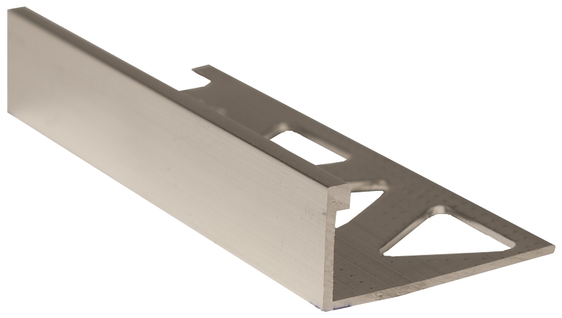 Shur-Trim ET2152BCL08 Flat Tile Edge, 8 ft L, 1/2 in W, Aluminum, Clear