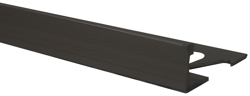 Shur-Trim ET2151STI08 Flat Tile Edge, 8 ft L, 3/8 in W, Aluminum, Satin Titanium