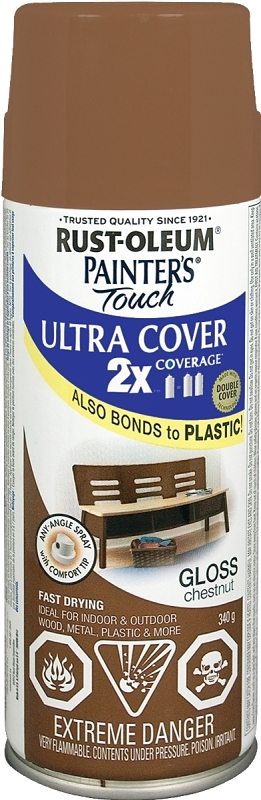 Painter's Touch Ultra Cover 268395 Enamel Spray Paint, Gloss, Chestnut, 340 g
