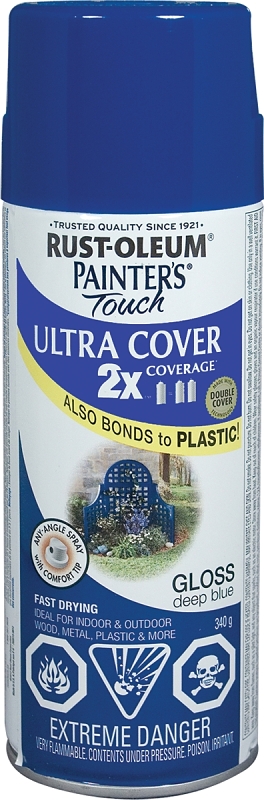 Painter's Touch Ultra Cover 268396 Enamel Spray Paint, Gloss, Deep Blue, 340 g