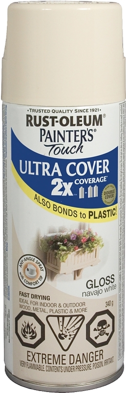 Painter's Touch Ultra Cover 268402 Enamel Spray Paint, Gloss, Navajo White, 340 g