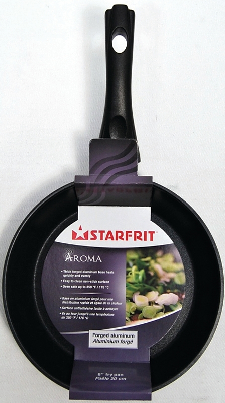 Starfrit La Forge Aroma Series 0308750060000 Fry Pan, 8 in Dia, Aluminum, Black, Non-Stick: Yes, Dishwasher Safe: Yes