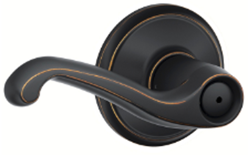 Schlage F Series F40 FLA 716 Privacy Lever, Mechanical Lock, Aged Bronze, Metal, Residential
