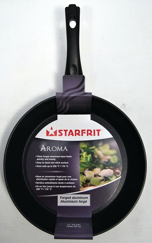 Starfrit La Forge Aroma Series 0308770060000 Fry Pan, 11 in Dia, Aluminum, Black, Non-Stick: Yes, Dishwasher Safe: Yes