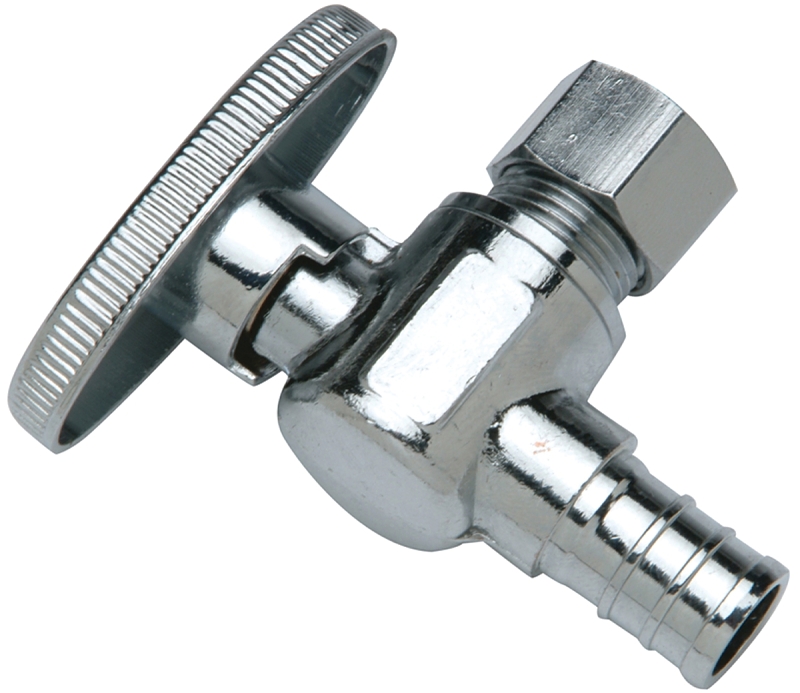 Apollo CPXVA1238C Stop Valve, 1/2 x 3/8 in Connection, PEX Barb x Compression, Brass Body, 200 deg F Temperature
