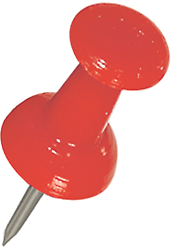Hillman 122642 Push Pin, 5 in L, Plastic, Red