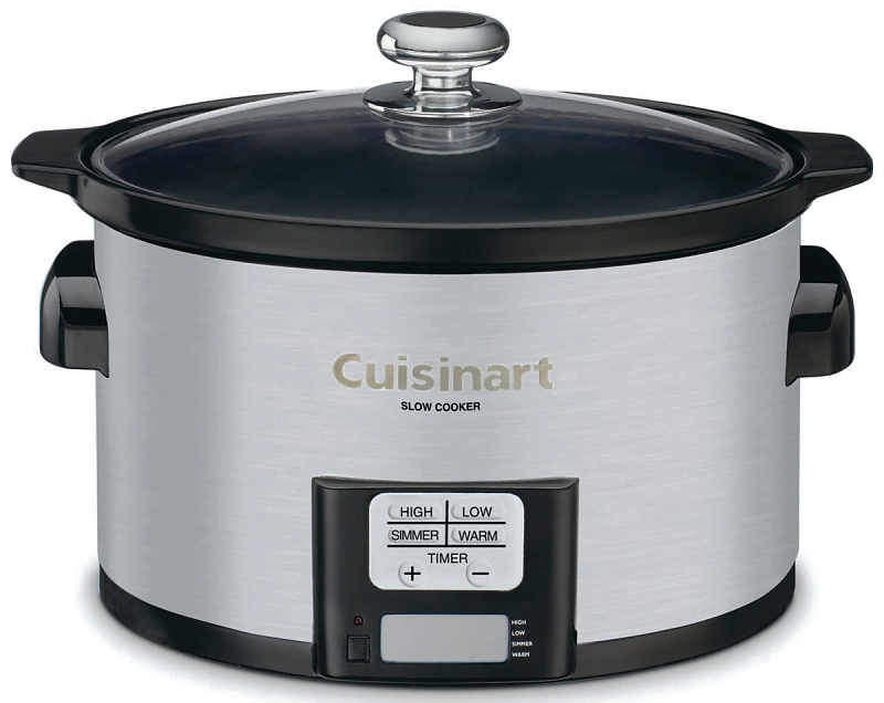 Cuisinart PSC-350C Slow Cooker, 3.5 qt Capacity, 120 V, 200 W, Touchpad Control, Ceramic/Stainless Steel, Silver
