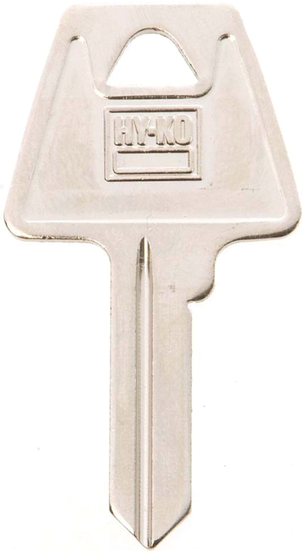 Hy-Ko 11010AM6 Key Blank, Brass, Nickel, For: American Cabinet, House Locks and Padlocks, AM6 Key Number