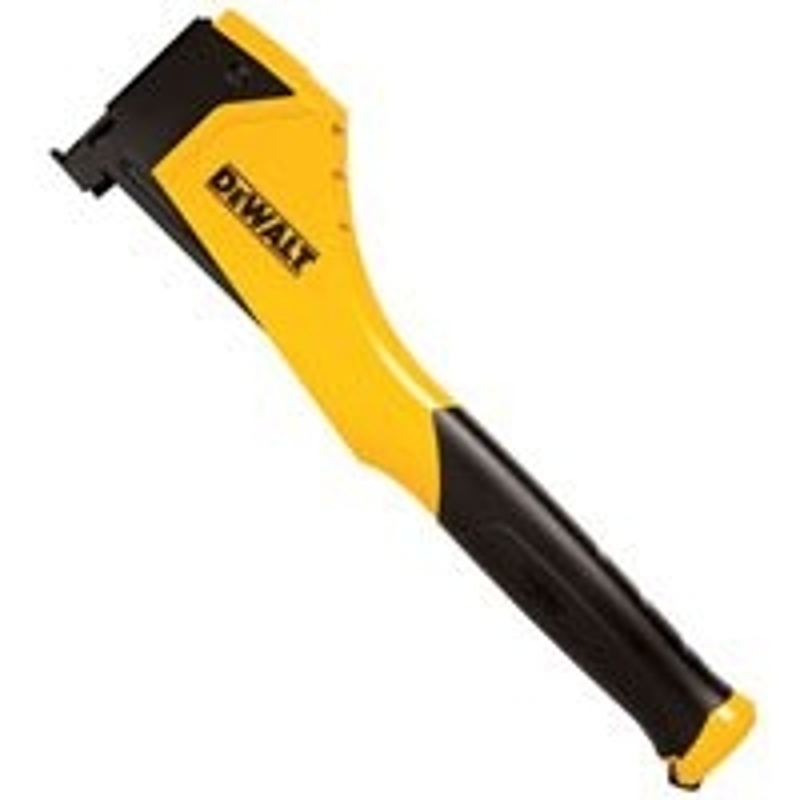 DeWALT DWHTHT450 Hammer Tacker, 150 Magazine, 27/64 in W Crown, 1/2 to 9/16 in L Leg, Black/Orange