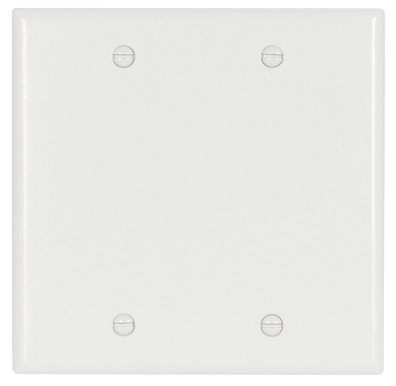 Eaton Cooper Wiring 2137W-BOX Wallplate, 4-1/2 in L, 4.56 in W, 0.08 in Thick, 2 -Gang, Thermoset, White