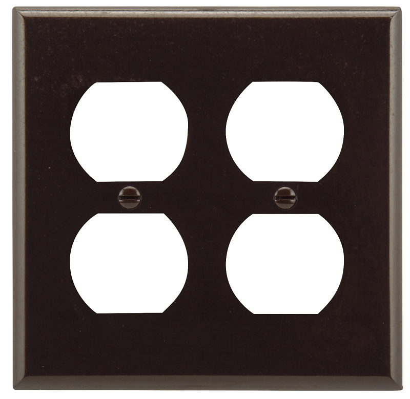 Eaton Wiring Devices 2150B-BOX Receptacle Wallplate, 4-1/2 in L, 4-9/16 in W, 2 -Gang, Thermoset, Brown